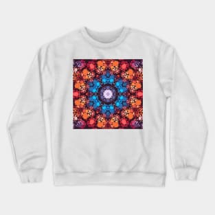 Dot Mandala Blue Red and Orange Crewneck Sweatshirt